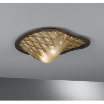 SIRU - Loftlampe SANT'ERASMO 1xE27/60W/230V brun/beige Venetian glas