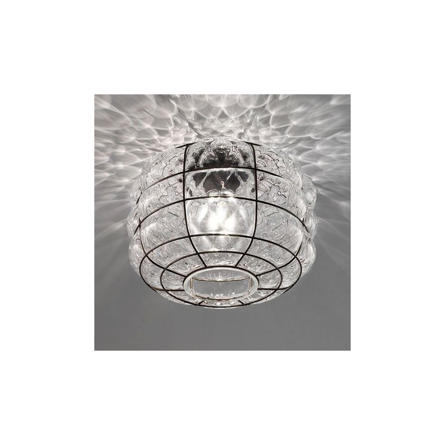SIRU - Loftlampe TERRA 1xE27/60W/230V sort/transparent Venetian glas