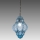 SIRU- Pendel med kædeophæng CLASSIC 1xE27/60W/230V diameter 30 cm blå/sort venetiansk glas