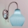 SIRU - Væglampe LONDON 1xE27/60W/230V blå/skinnende krom venetiansk glas