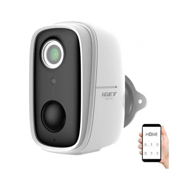 Smart kamera med sensor Full HD 1080p 5V 9600 mAh IP65 Wi-Fi Tuya hvid