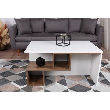 Sofabord DILAY 52x100 cm brun/hvid