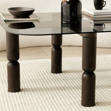 Sofabord KEI 40x80 cm brun/sort