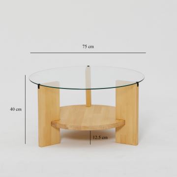 Sofabord MONDO 40x75 cm fyrretræ/transparent