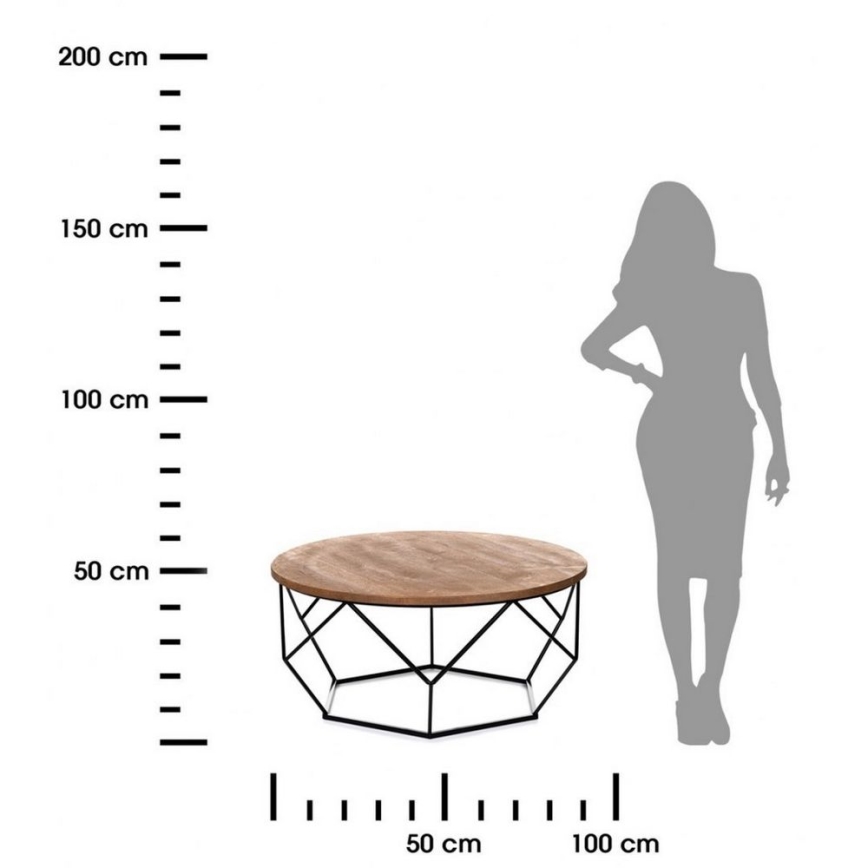 Sofabord OAKLOFT 41,5x90 cm sort/egetræ