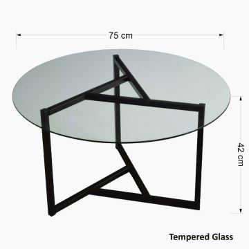 Sofabord TRIO 42x75 cm transparent/sort