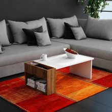 Sofabord VIEW 34x95 cm hvid/brun
