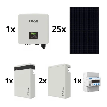 Solcellesæt: SOLAX Power - 10kWp RISEN Sort + 10kW SOLAX inverter 3f + 17,4 kWh batteri