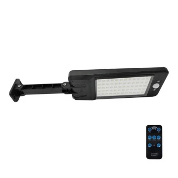 Soldrevet LED gadelampe med sensor dæmpbar LED/7W/7,4V + fjernbetjening