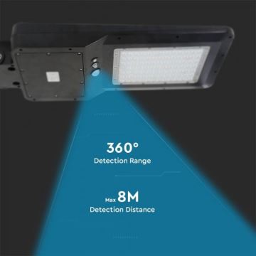 Soldrevet LED gadelampe med sensor LED/40W/9,6V IP65 4000K + fjernbetjening