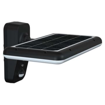 Soldrevet LED væglampe med sensor LED/15W/3,2V 4000K/6000K IP65 sort