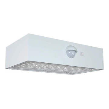 Soldrevet LED væglampe med sensor LED/3W/3,7V 3000K/4000K IP65 hvid