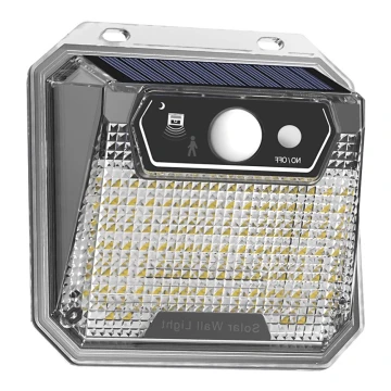 Soldrevet LED væglampe med sensor LED/3W/5,5V IP65
