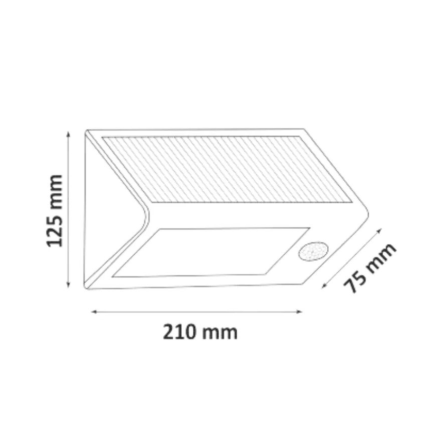 Soldrevet LED væglampe med sensor LED/5W