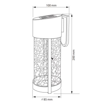 Soldrevet LED væglampe VETRO LED/1,2V IP44