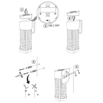 Soldrevet LED væglampe VETRO LED/1,2V IP44