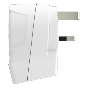 Rejseadapter til UK 230V + 2x USB-port