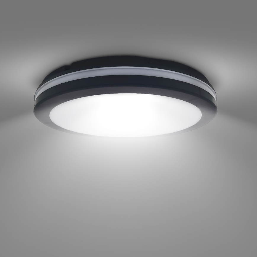 LED Dæmpbar udendørs loft lys LED/18W/22W/26W/230V 3000/4000/6500K IP65 sort