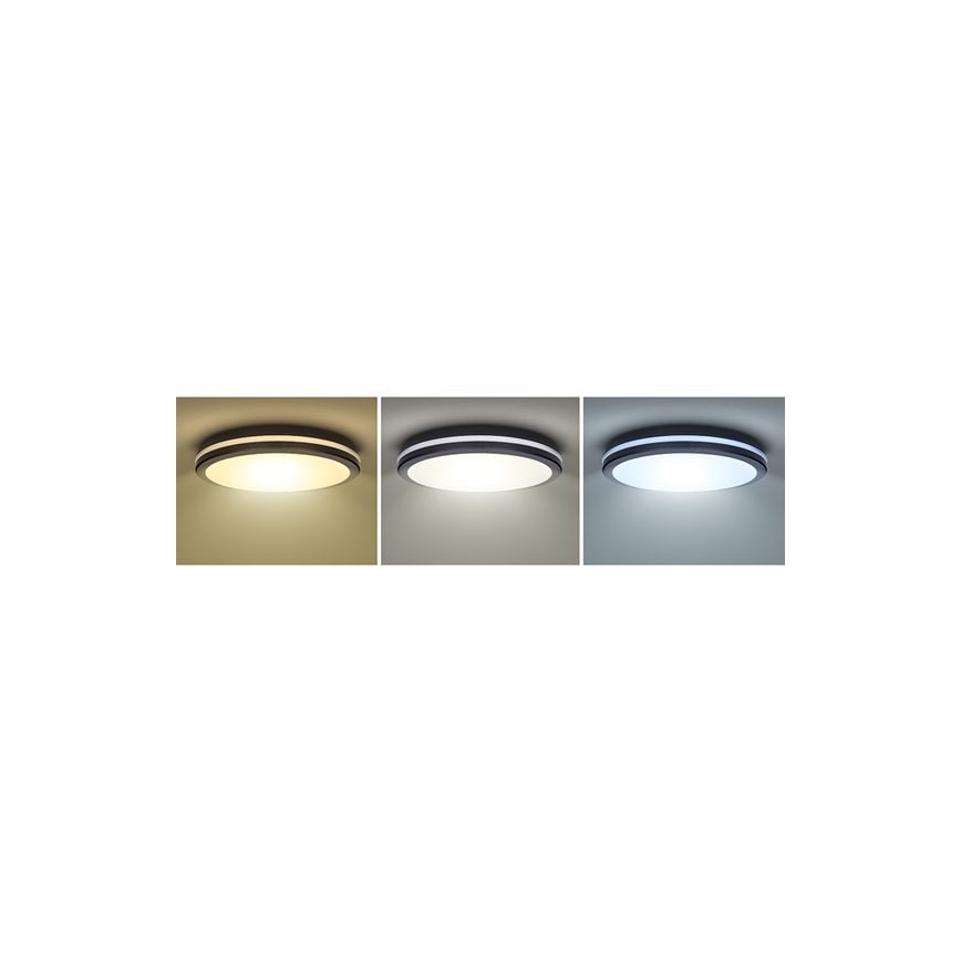 LED Dæmpbar udendørs loft lys LED/36W/40W/44W/230V 3000/4000/6500K IP65 sort