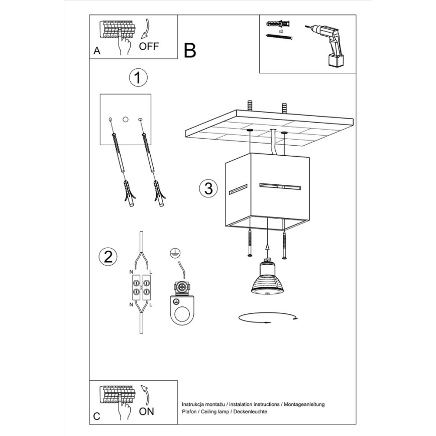 Sollux SL.0209 - Loftlampe LOBO 1xG9/40W/230V hvid