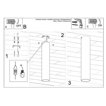 Spotlampe LAGOS 1xGU10/10W/230V 30 cm sort