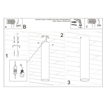 Spotlampe LAGOS 1xGU10/10W/230V 30 cm sort