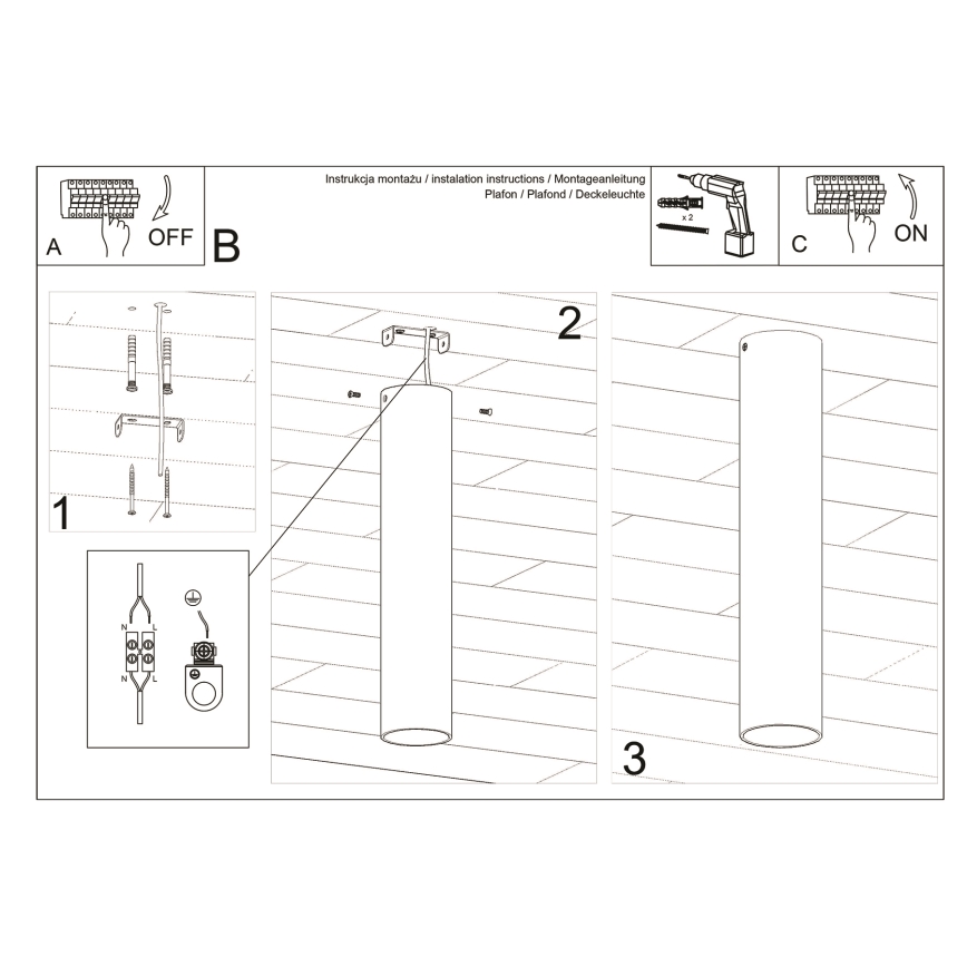 Spotlampe LAGOS 1xGU10/10W/230V 30 cm sort