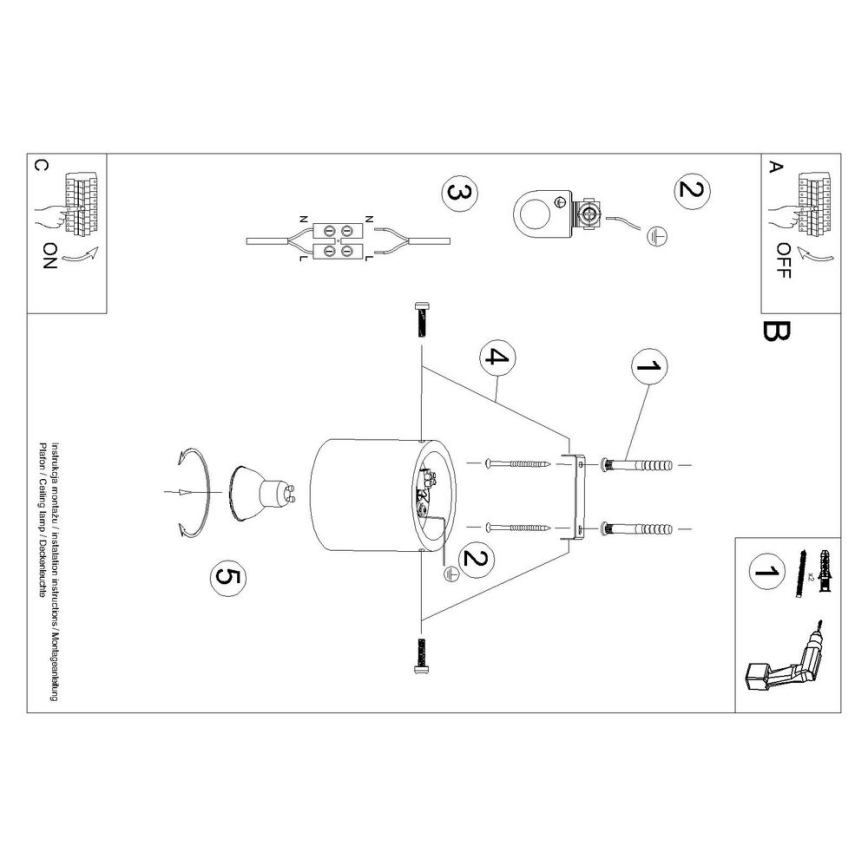 Spotlampe ORBIS 1xGU10/10W/230V bøg