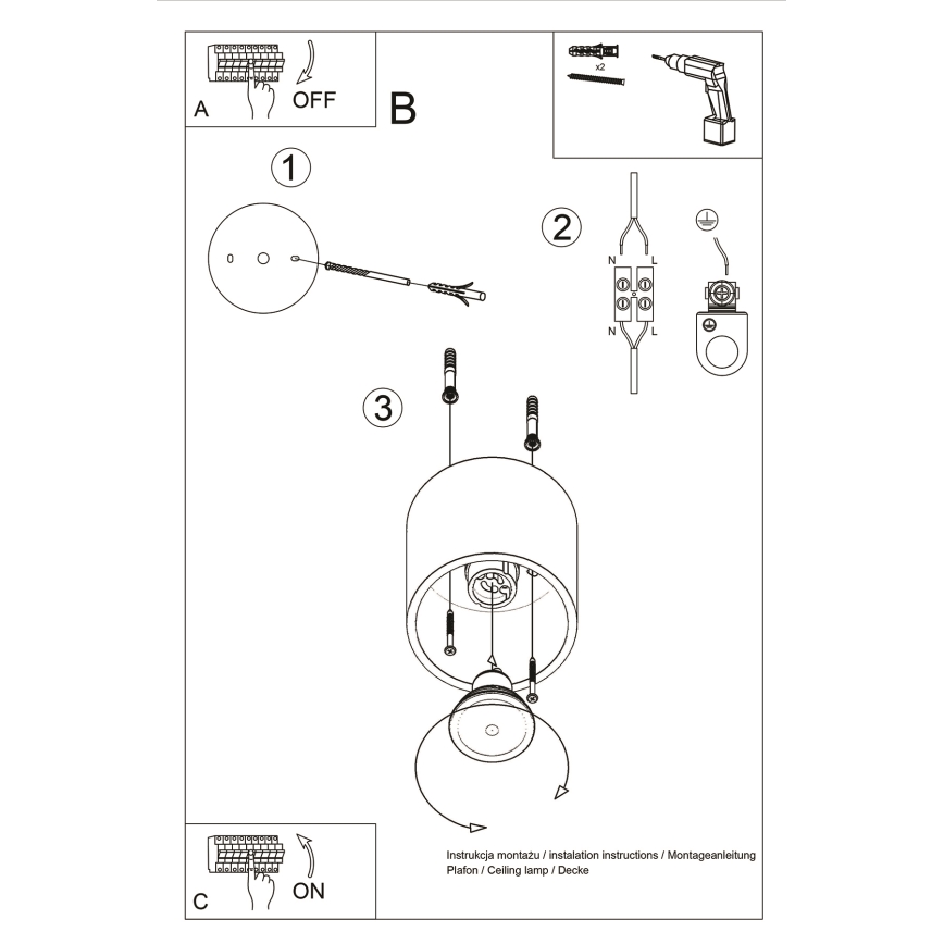 Spotlampe ORBIS 1xGU10/10W/230V bøg