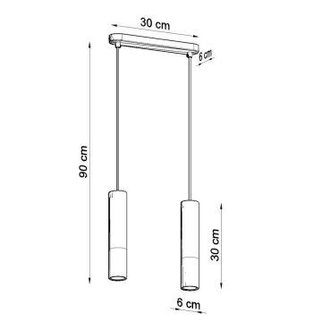 Pendel BORGIO 2xGU10/40W/230V beton/metal sort