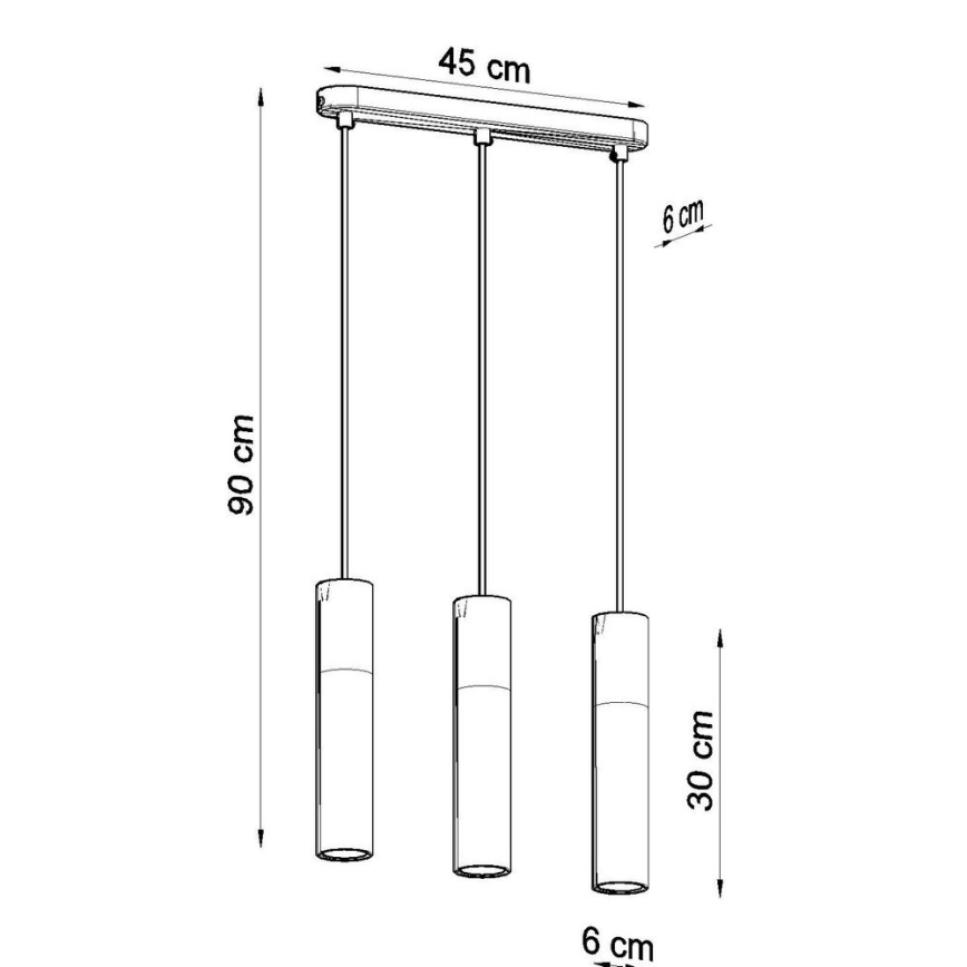 Pendel BORGIO 3xGU10/40W/230V beton/metal sort