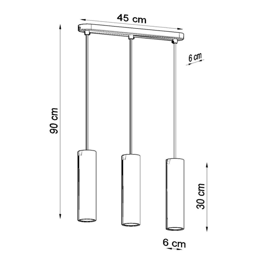 Pendel LUVO 3xGU10/40W/230V betongrå/sort