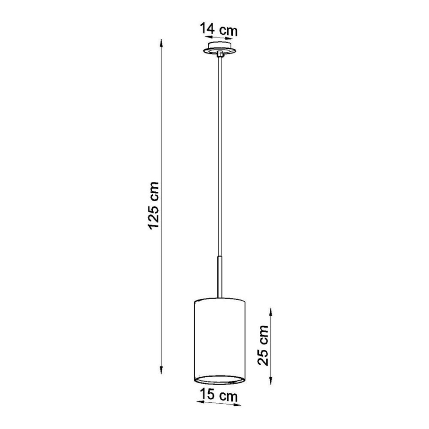 Pendel OTTO 1xE27/60W/230V diam. 15 cm sort