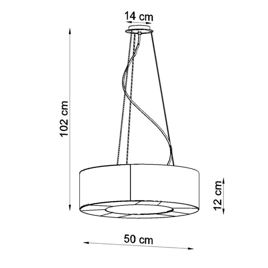 Pendel SATURNO SLIM 5xE27/60W/230V diam. 50 cm sort