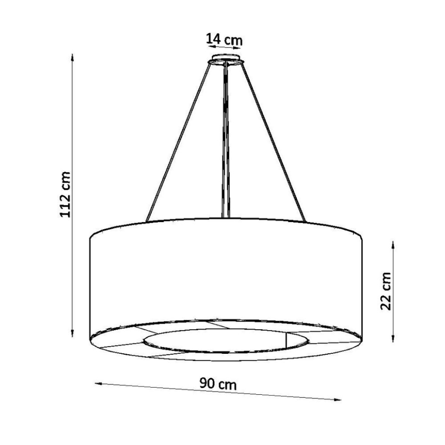 Pendel SATURNO 8xE27/60W/230V diam. 90 cm hvid