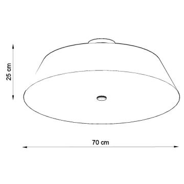 Loftlampe VEGA 5xE27/60W/230V diam. 70 cm sort