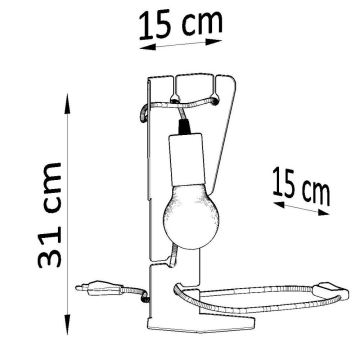 Bordlampe ARBY 1xE27/60W/230V sort