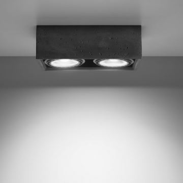 Loftlampe QUATRO AR111 2xGU10/40W/230V beton