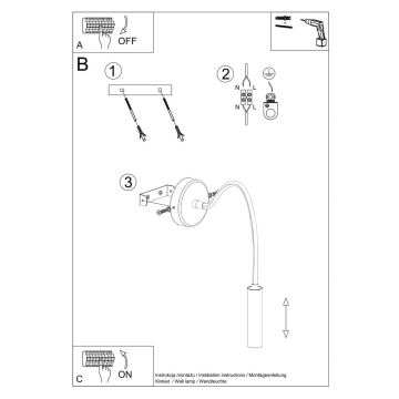 Fleksibel lille lampe AXIL 1xG9/12W/230V sort