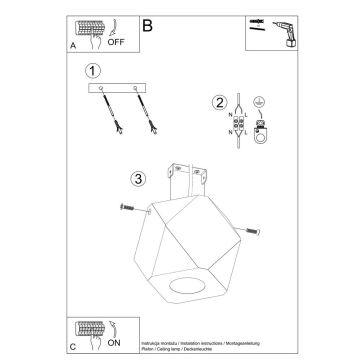 Loftlampe WOODY 1xGU10/40W/230V eg