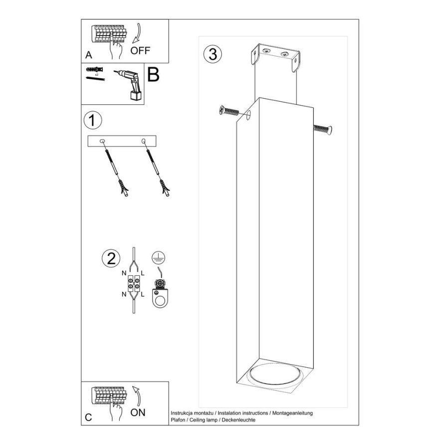 Spotlampe KEKE 1xGU10/40W/230V 30 cm eg