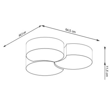 Loftlampe CIRCLE 6xE27/60W/230V hvid