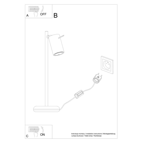 Bordlampe RING 1xGU10/40W/230V hvid