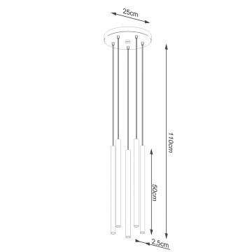 Pendel PASTELO 5xG9/8W/230V sort