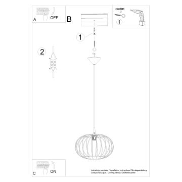 Pendel TSUNO 1xE27/15W/230V sort