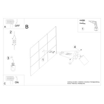 Vægspot VERDO 1xGU10/10W/230V sort/bøg