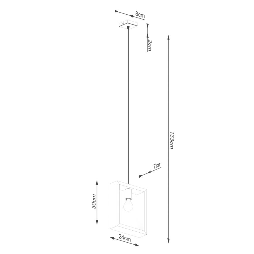 Pendel ARIES 1xE27/15W/230V bøg/hvid