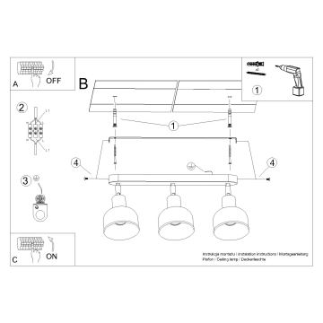 Spotlampe ELBA 3xE27/15W/230V hvid