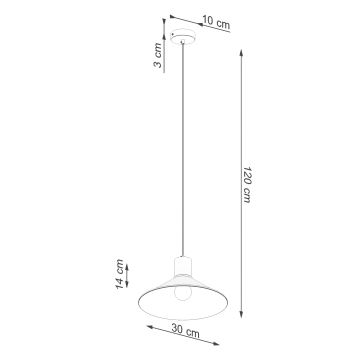 Pendel JAGA 1xE27/15W/230V diameter 30 cm hvid