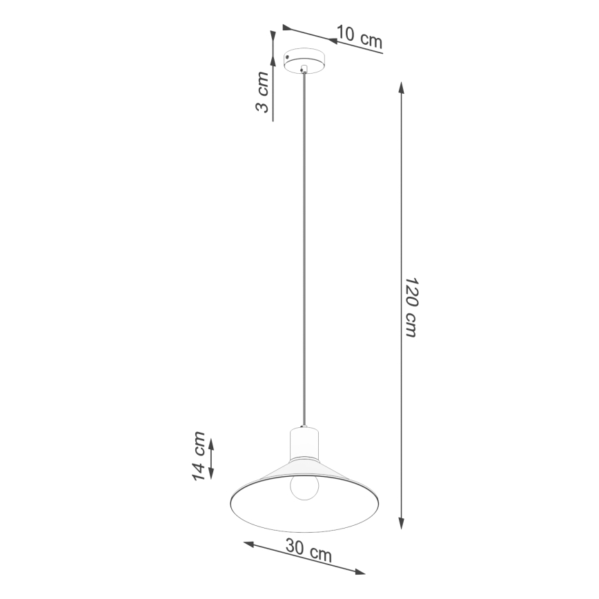 Pendel JAGA 1xE27/15W/230V diameter 30 cm hvid